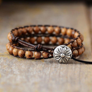 Natural Banded Sandalwood Wrap Bracelet-Your Soul Place
